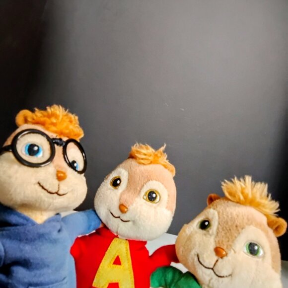 TY Alvin & The Chipmunks Alvin Simon & Theodore TY Beanie Baby Plushes - Picture 9 of 9